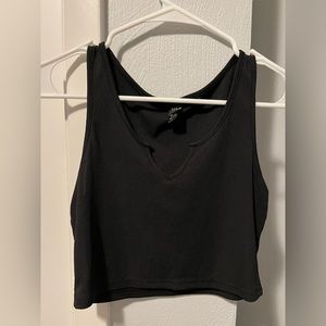 medium black cropped tank top from shein